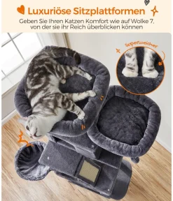 Feandrea Kratzbaum XXL, ca. B60/H206/T50 cm Grau New