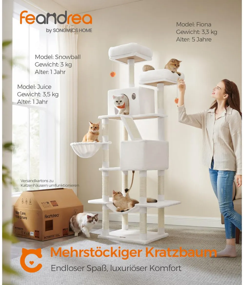 Feandrea Kratzbaum XXL, ca. B60/H206/T50 cm Creme Online