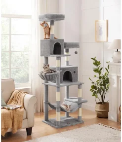 Feandrea Kratzbäume & Kratzmöbel - Kratzbaum XXL, ca. B109/H199/T76,2 cm Hellgrau