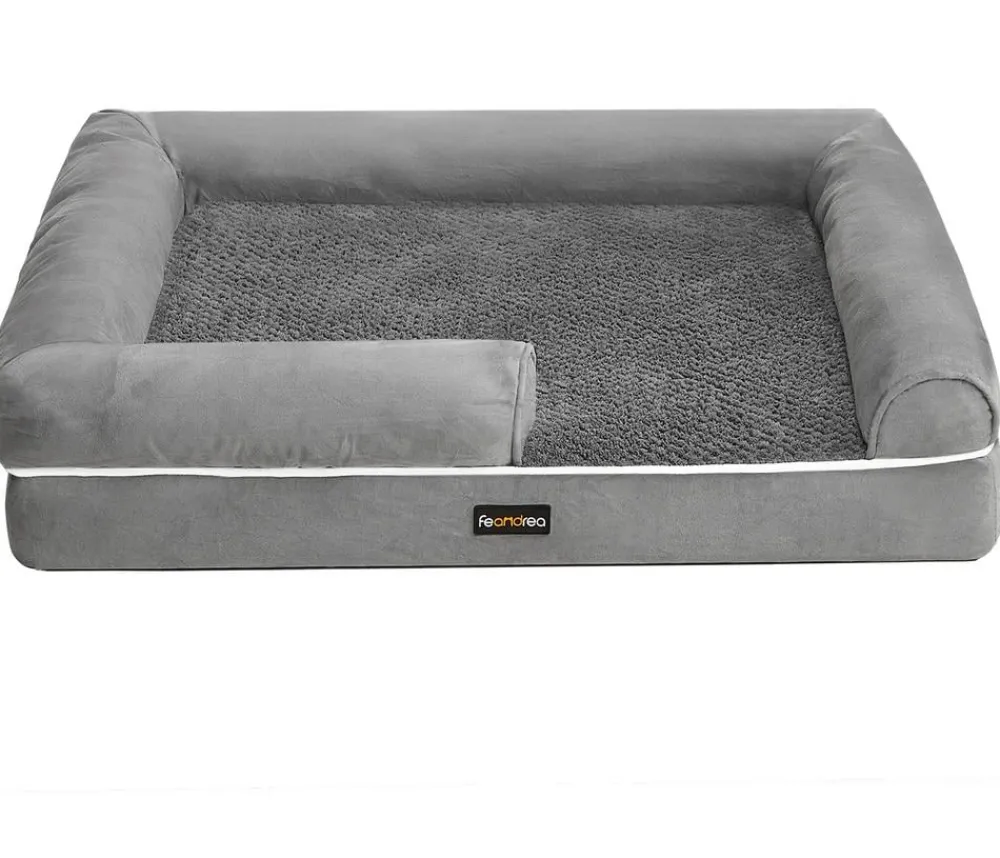 Feandrea Orthopädisches Hundebett, rechteckig, , ca. B91/H20/T71 cm Hellgrau