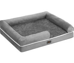 Feandrea Orthopädisches Hundebett, rechteckig, , ca. B91/H20/T71 cm Hellgrau