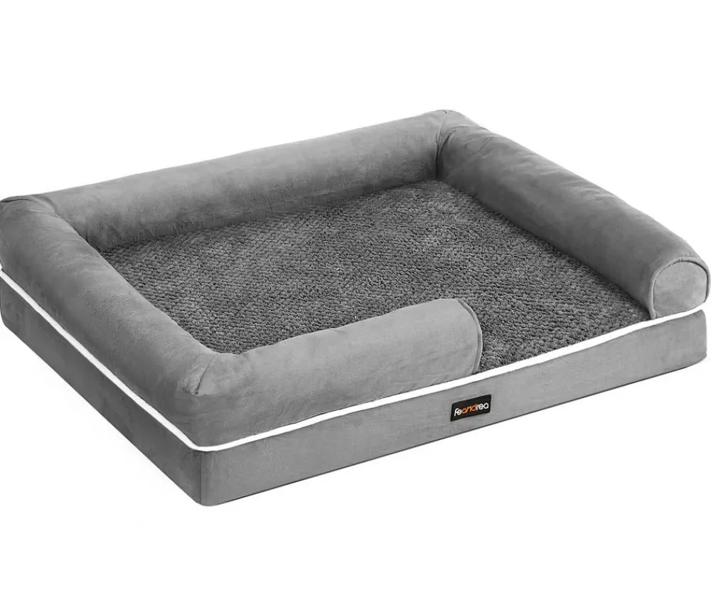 Feandrea Orthopädisches Hundebett, rechteckig, , ca. B91/H20/T71 cm Hellgrau