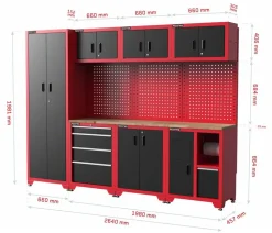 FEISTOS Zubehör & Ausstattung - Werkzeugschrank Juno 3, ca. B264/H198/T45,7 cm