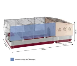 Ferplast® Nagerkäfige - ferplast Nagerheim Krolik 140 Plus, ca. B142/H50/T60 cm