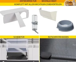 Ferplast® Nagerkäfige - ferplast Nagerheim Modular 3, , ca. B144/H56/T72 cm Hellgrau