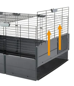 Ferplast® Nagerkäfige - ferplast Nagerheim Multipla Maxi, schwarz, ca. B142/H50/T72 cm Dunkelgrau