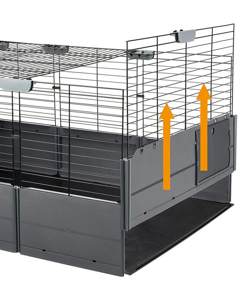 Ferplast® Nagerkäfige - ferplast Nagerheim Multipla Maxi, schwarz, ca. B142/H50/T72 cm Dunkelgrau