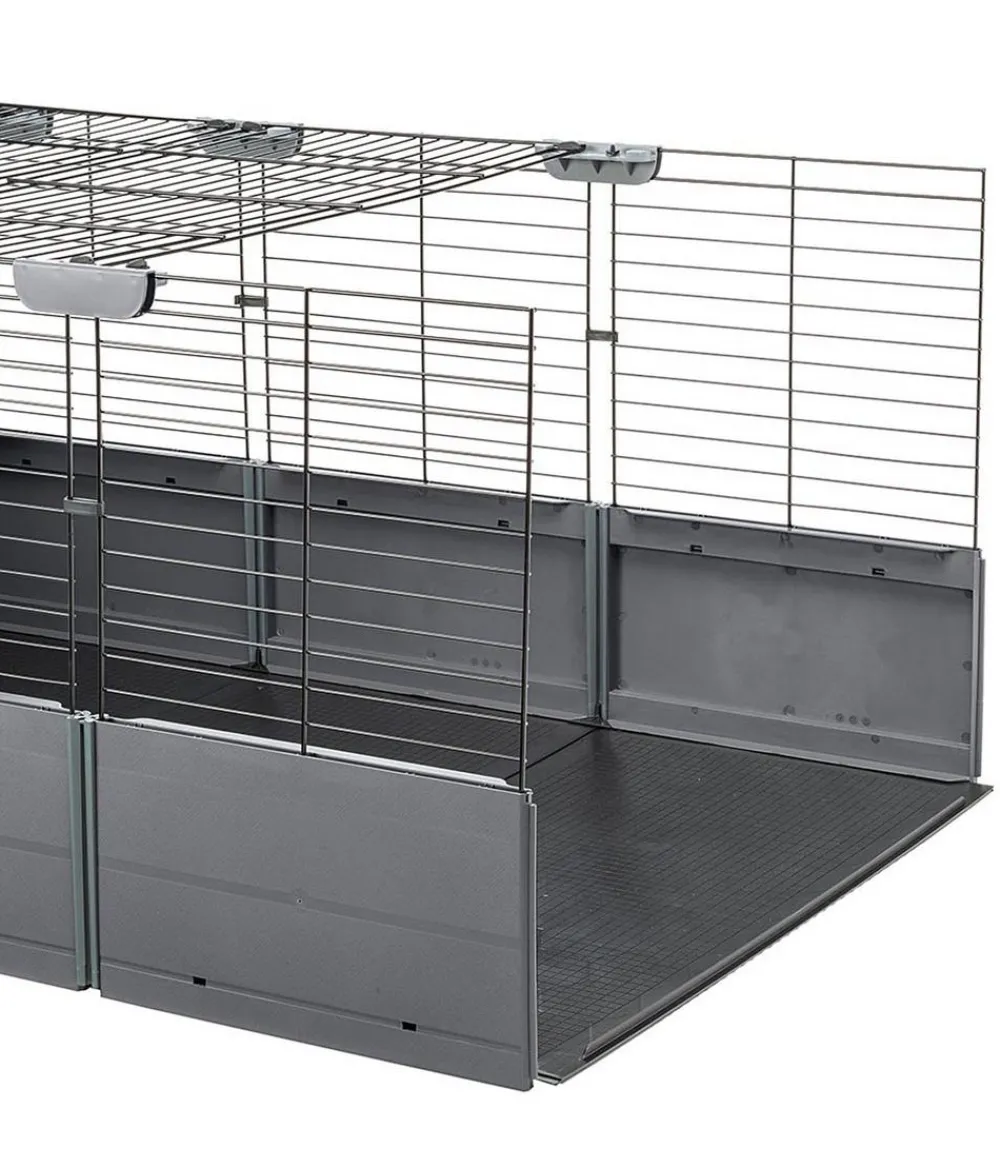 Ferplast® Nagerkäfige - ferplast Nagerheim Multipla Maxi, schwarz, ca. B142/H50/T72 cm Dunkelgrau