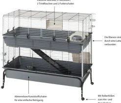 Ferplast® Nagerkäfige > ferplast Nagerheim Rabbit 120 Double, grau, ca. B118/H117/T58 cm