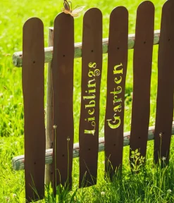 Ferrum Art Design Metall-Zaunlatte Garten, ca. H90 cm Braun Clearance