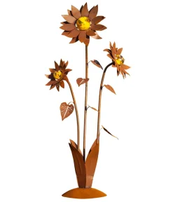 Ferrum Gartenkugeln & Glas Deko - Glas-Blume Sonnenblume, ca. H165 cm