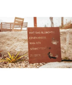 Ferrum Metall-Gedichttafel Schmetterling, 48 x 50 cm, rost Braun Sale
