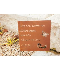 Ferrum Metall-Gedichttafel Schmetterling, 48 x 50 cm, rost Braun Sale