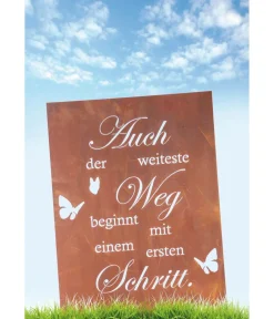 Ferrum Mehr Gartendekoration|Gartenzwerge & Gartenfiguren > Metall-Gedichttafel Weg, 45 x 60 cm, rost
