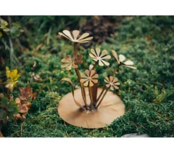 Ferrum Metall-Gänseblümchen auf Platte, Ø 20 cm x 24 cm, rost Braun