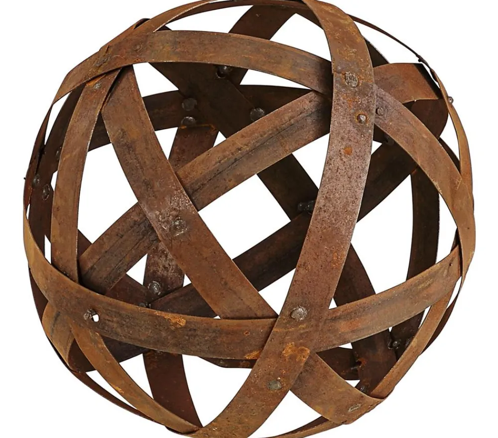 Ferrum Metall-Kugel aus Blechstreifen, rund, rost Braun