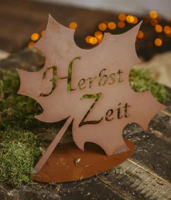 Ferrum Dekoartikel|Mehr Gartendekoration > Rost-Blatt Herbstzeit, ca. H24 cm