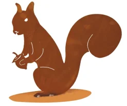 Ferrum Dekoartikel|Mehr Gartendekoration - Rost-Eichhörnchen Felix, ca. H34 cm Braun