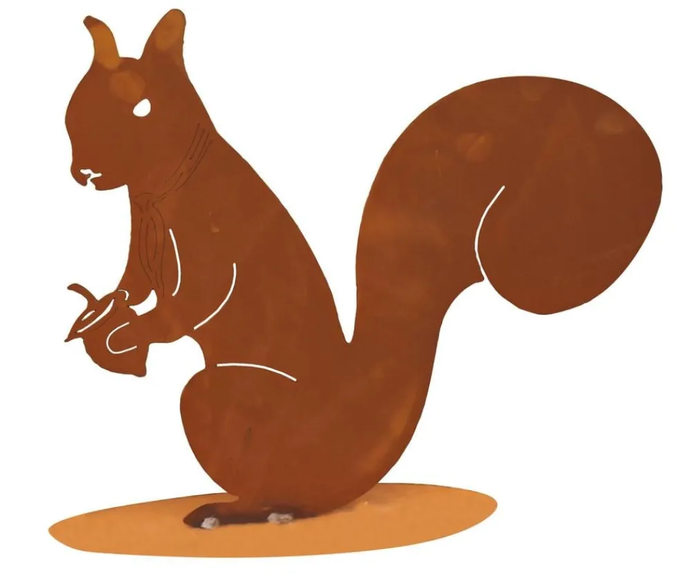 Ferrum Dekoartikel|Mehr Gartendekoration - Rost-Eichhörnchen Felix, ca. H34 cm Braun