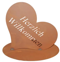 Ferrum Rost-Herz Herzlich Willkommen, ca. H24 cm Braun Online