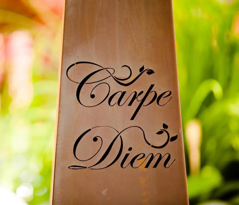 Ferrum Dekoartikel|Mehr Gartendekoration > Rost-Säule Trapez Carpe Diem