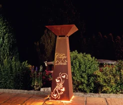 Ferrum Dekoartikel|Mehr Gartendekoration - Rost-Säule Trapez Carpe Diem Braun