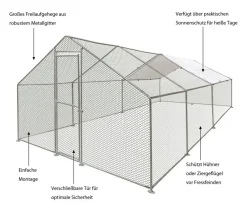 Flamingo Bauernhof Zubehör|Hühnerställe - Freilaufgehege Doerak, Silber