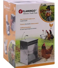 Flamingo Futterautomat Timo mit Trittklappe, Silber Online
