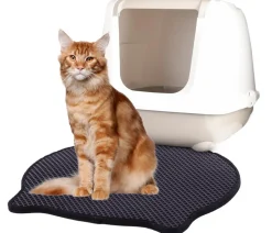 Flamingo Katzenklo - Katzenklo-Matte Katzenkopf, , ca. B50/T40 cm Schwarz