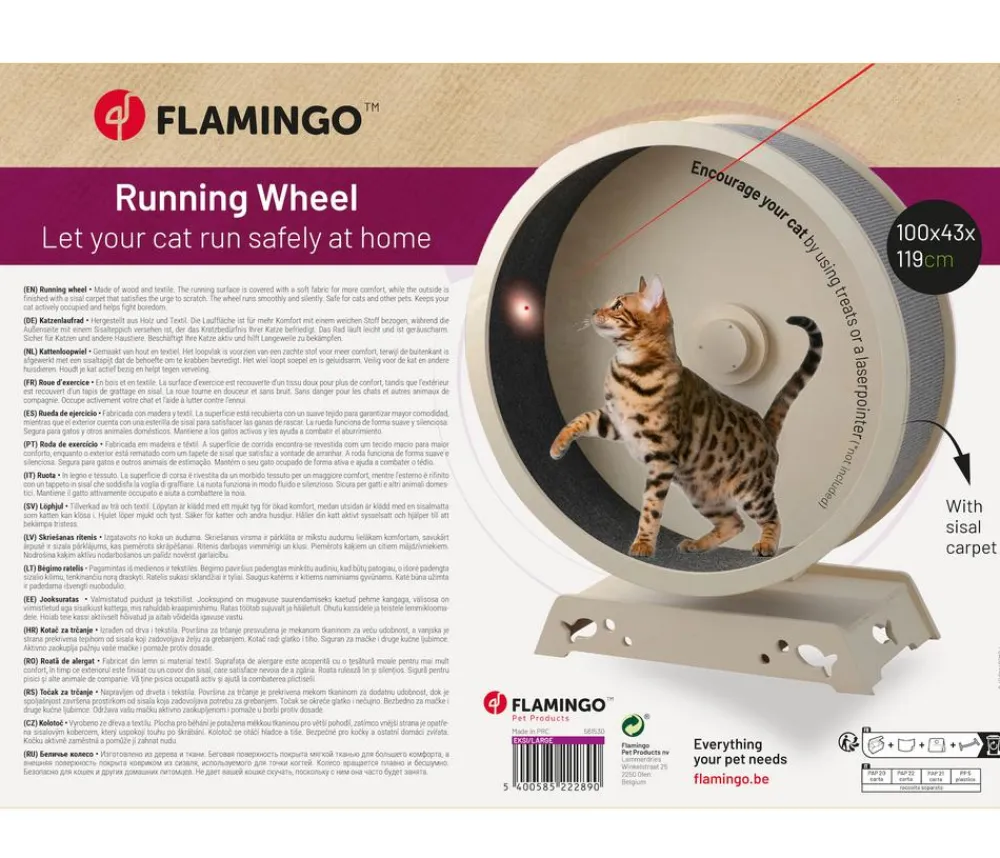 Flamingo Katzenspielzeug > Laufrad für Katzen Eksi, ca. B119/H100/T43 cm