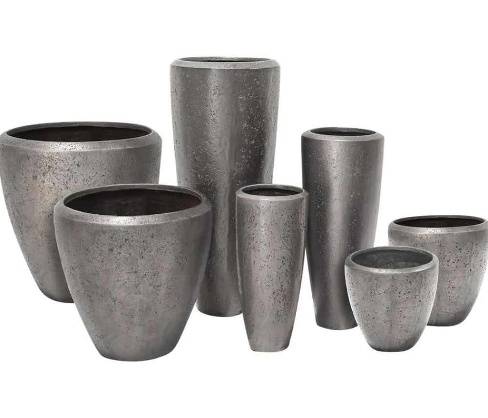 fleur ami Blumentöpfe & Übertöpfe - Kunststoff-Topf Grace, konisch, Silber