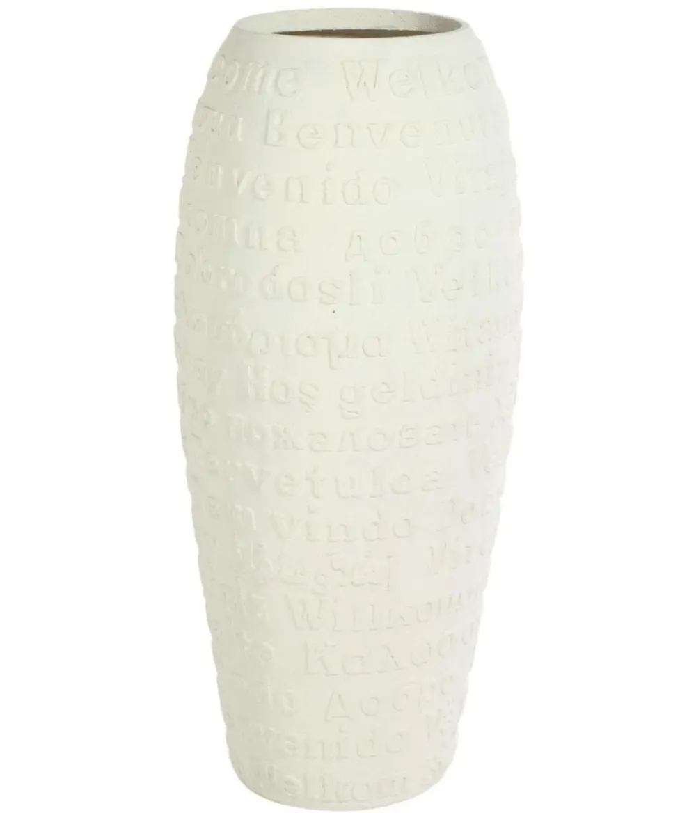 fleur ami Vasen|Blumentöpfe & Übertöpfe - Kunststoff-Vase Welcome, bauchig, Creme