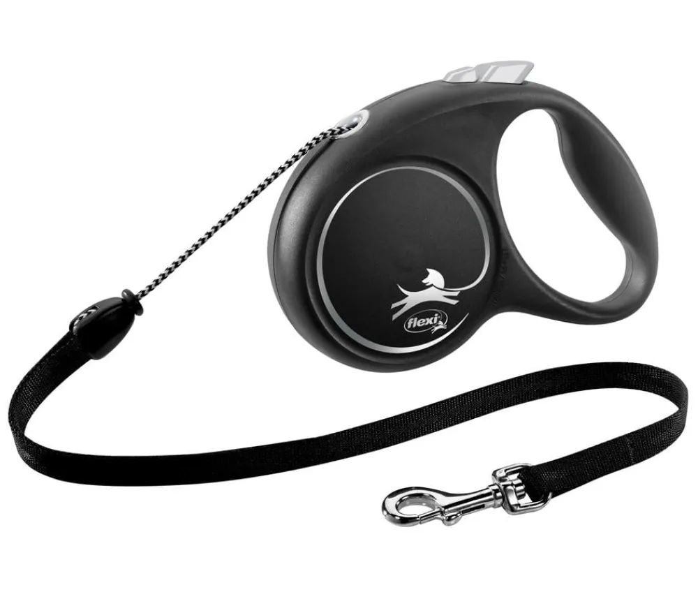 flexi® Hundeleine Seil-Leine Black Design, Medium, 5 m Schwarz New
