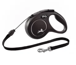 flexi® Hundeleinen - Hundeleine Seil-Leine New Classic, Medium, 5m Schwarz