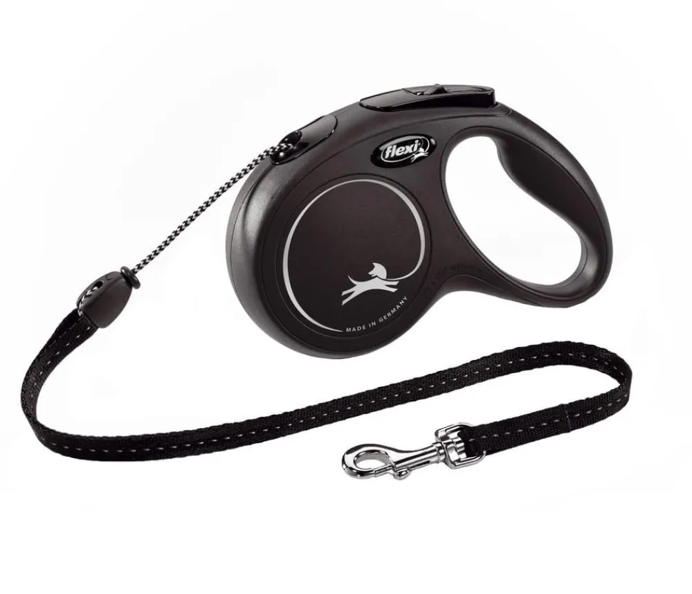 flexi® Hundeleinen - Hundeleine Seil-Leine New Classic, Medium, 5m Schwarz