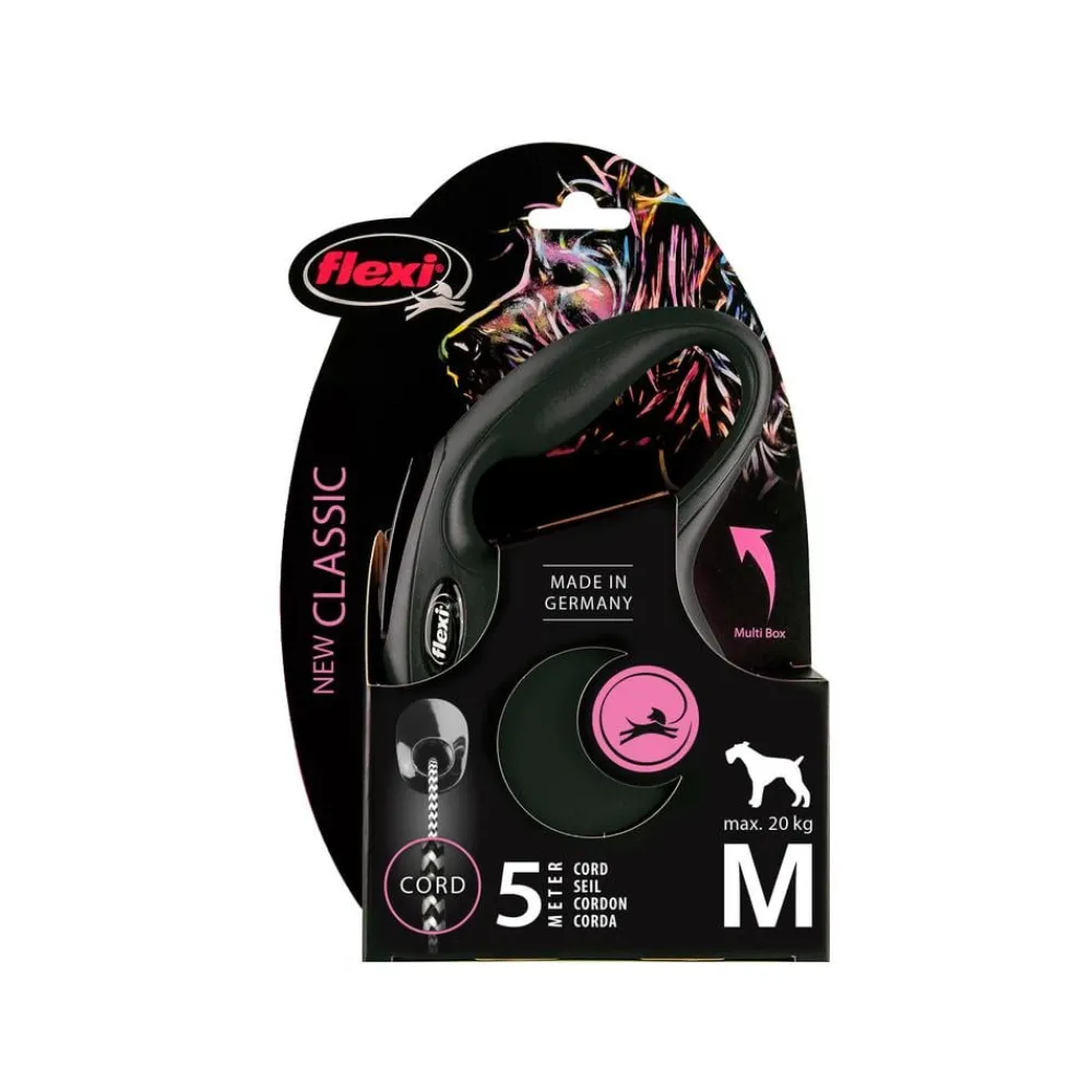 flexi® Hundeleinen - Hundeleine Seil-Leine New Classic, Medium, 5m Schwarz