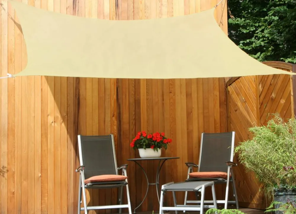 Floracord Sonnensegel, quadratisch, ca. B360/T360 cm Beige New