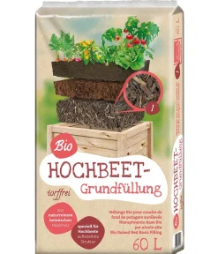 Floragard Spezialerde|Hochbeete & Frühbeete - Hochbeet-Set Universal inkl. 540 l Bio-Füllung, ca. B120/H80/T80 cm Natur