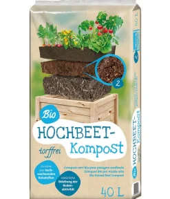 Floragard Spezialerde|Hochbeete & Frühbeete - Hochbeet-Set Universal inkl. 540 l Bio-Füllung, ca. B120/H80/T80 cm Natur