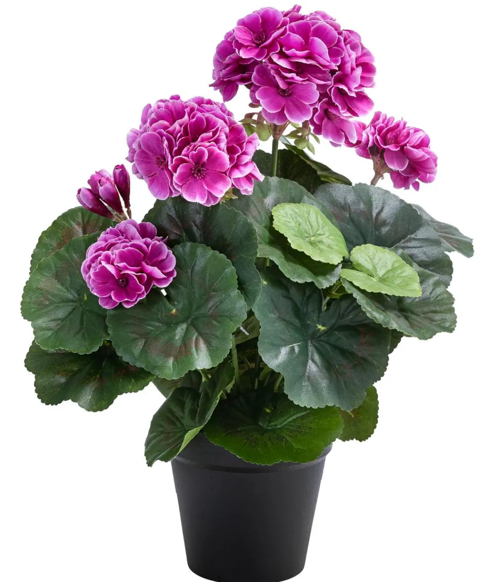 Kunstpflanzen - Flower Manufaktur Kunstpflanze Geranie, ca. H33 cm Lila