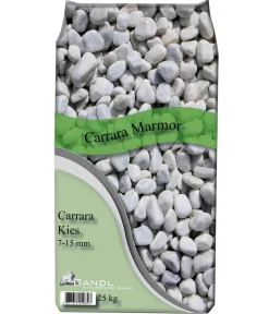 Gandl Carrara Zierkies 7 - 15 mm, weiss, 25 kg Weiß New