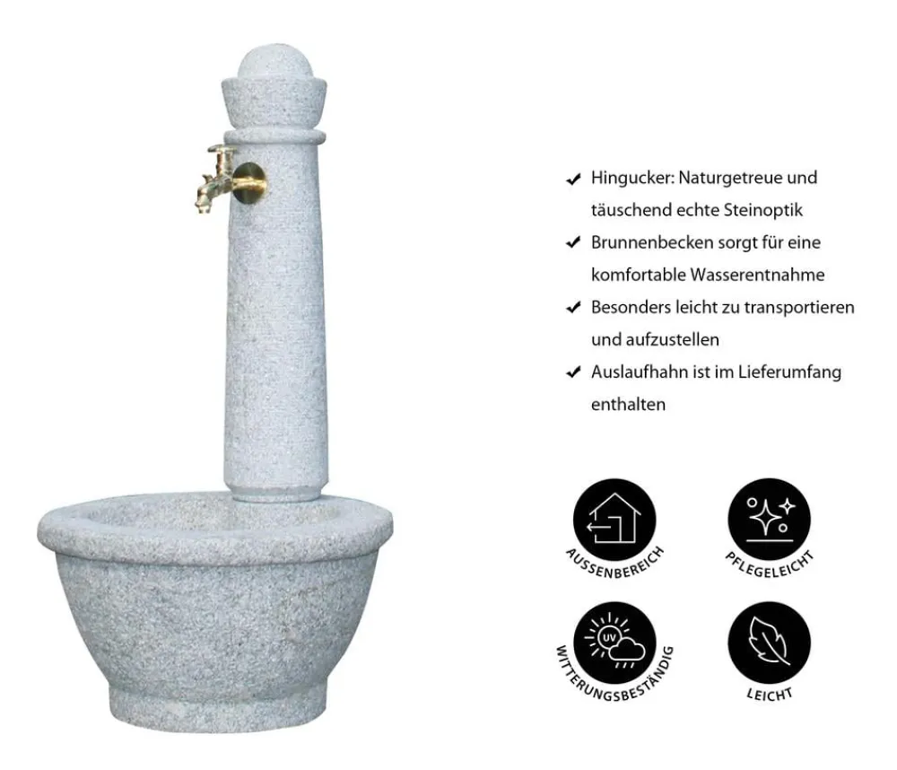 Garantia Gartenbrunnen > Kunststoff-Gartenbrunnen Roma, Ø 54 x 100 cm