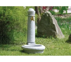 Garantia Kunststoff-Gartenbrunnen Venezia, 44 x 52 x 90 cm Grau