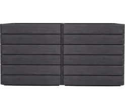 Garantia Hochbeete & Frühbeete > Kunststoff-Hochbeet Ergo Quadro Wood inkl. Wassersparsystem
