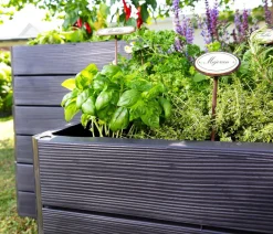 Garantia Kunststoff-Hochbeet Ergo Quadro Wood inkl. Wassersparsystem Clearance