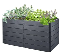 Garantia Hochbeete & Frühbeete > Kunststoff-Hochbeet Ergo Quadro Stone inkl. Wassersparsystem