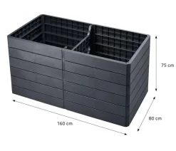 Garantia Hochbeete & Frühbeete > Kunststoff-Hochbeet Ergo Quadro Stone inkl. Wassersparsystem