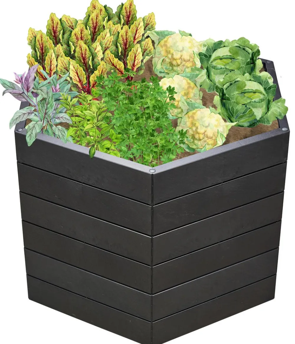 Garantia Kunststoff-Hochbeet Ergo Stone inkl. Wassersparsystem Anthrazit New