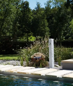 Garantia Gartenbrunnen - Kunststoff-Wasserzapfsäule Granit, ca. H100 cm Hellgrau