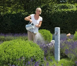 Garantia Gartenbrunnen - Kunststoff-Wasserzapfsäule Granit, ca. H100 cm Hellgrau